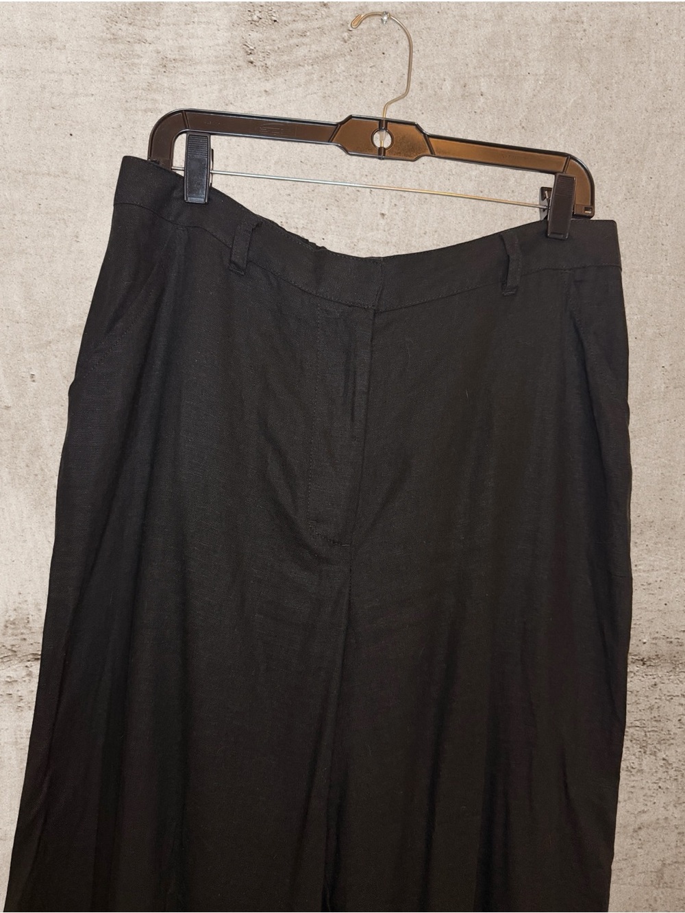 NWT Max Studio London Black Linen Wide Leg Trouser High Rise XL - Picture 3 of 8